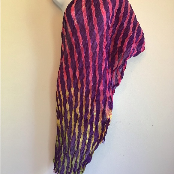 New Beach Purple Striped Scarf Wrap Pareo - Picture 6 of 6